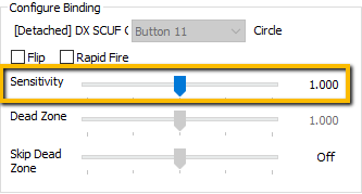 Circle Button Sensitivity Setting